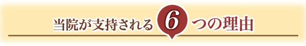 当院が支持される6つの理由